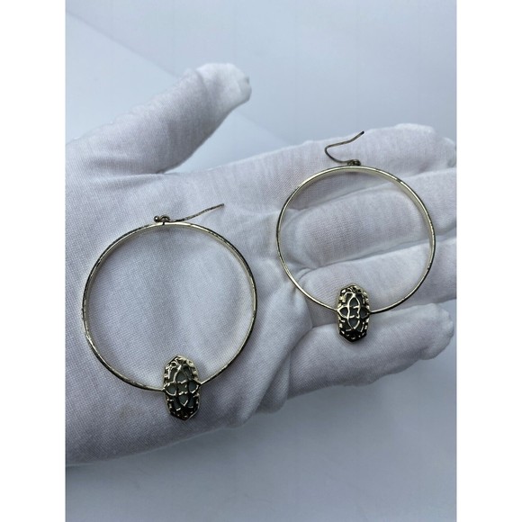 Kendra Scott Elora Gold Multi Drusy Hoop Earrings, Authentic - Picture 16 of 16